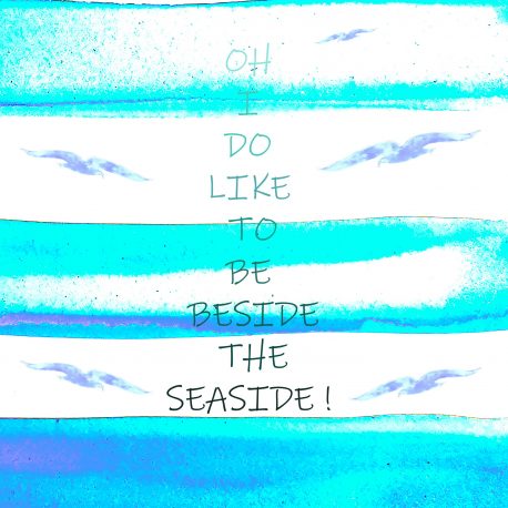 blue striped cushion - i do like to be beside the seaside