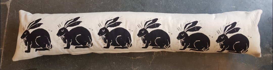 CUSHION- DRAUGHT EXCLUDER – LINO PRINTS – VARIOUS DESIGNS