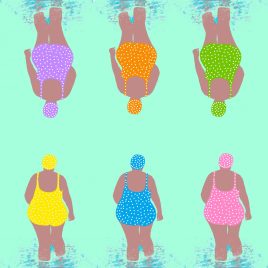 TEATOWEL - MADE BY MABEL - RAINBOW POLKADOTS WILD SWIMMERS