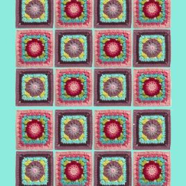 TREATOWEL PINK CROCHET GRANNY SQUARES